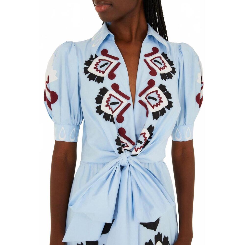 NEW FARM RIO artisanal bow maxi dress in blue - Picture 5 of 5